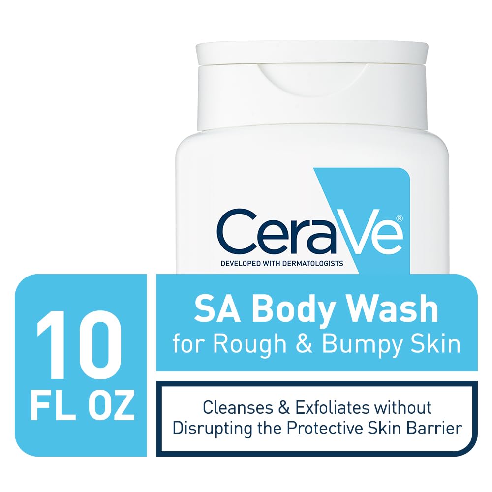 CeraVe Salicylic Acid Body Wash. Exfoliates Rough and Bumpy Skin. 10oz | Skin Care. Hyaluronic Acid. Niacinamide. Exfoliating. Dry Skin. Rough and Bumpy Skin. Hydrating. Gentle Exfoliation