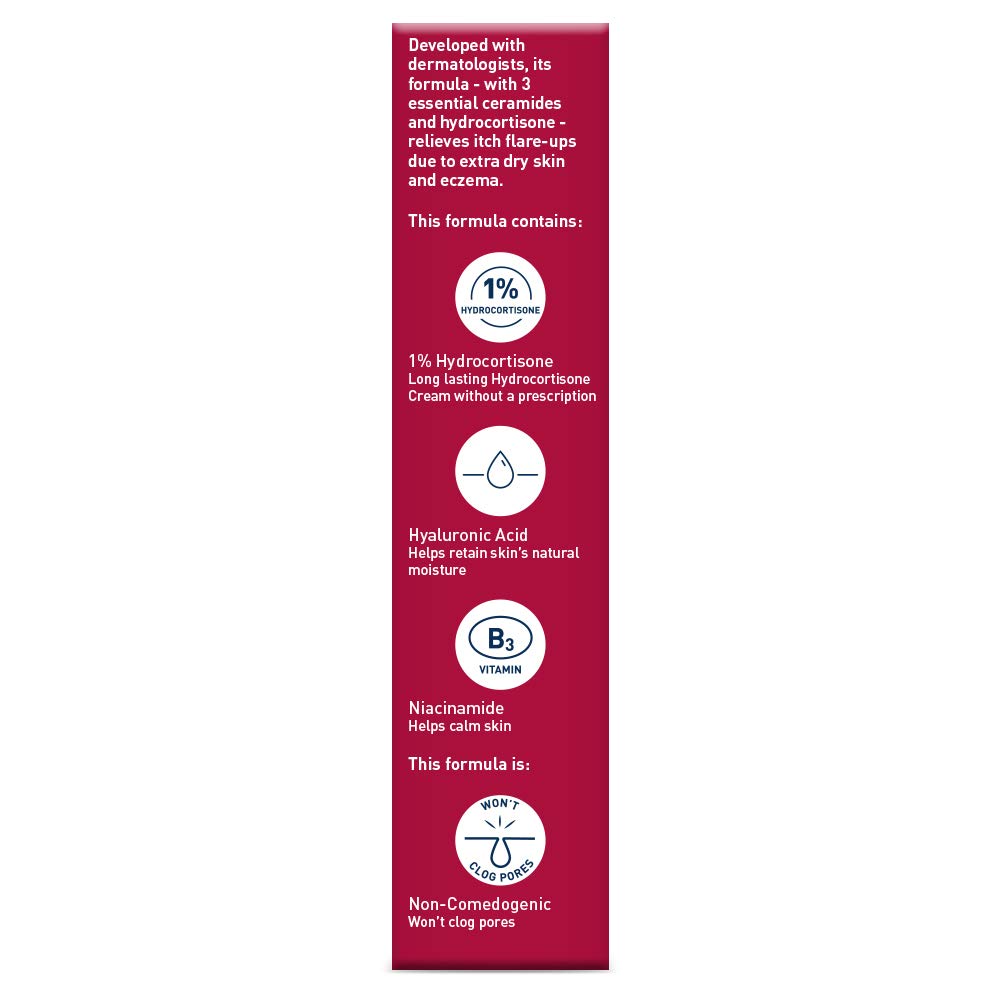 CeraVe 1% Hydrocortisone Anti Itch Cream. Eczema & Dry Skin Care. 1oz | Dermatologist-Tested Formula with Hyaluronic Acid and Niacinamide Acts As A Soothing Eczema Cream For Dry Skin Relief