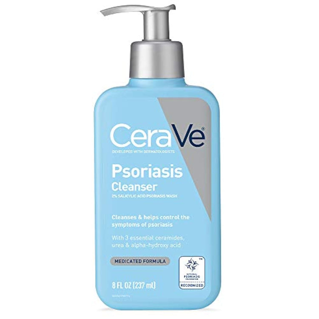 CeraVe Psoriasis Cleanser with Salicylic Acid and Lactic Acid. 8oz | Helps Relieve Dry Skin Itch and Gently Exfoliate with Salicylic Acid & Lactic Acid. Fragrance-Free. Allergy-Tested Body Wash