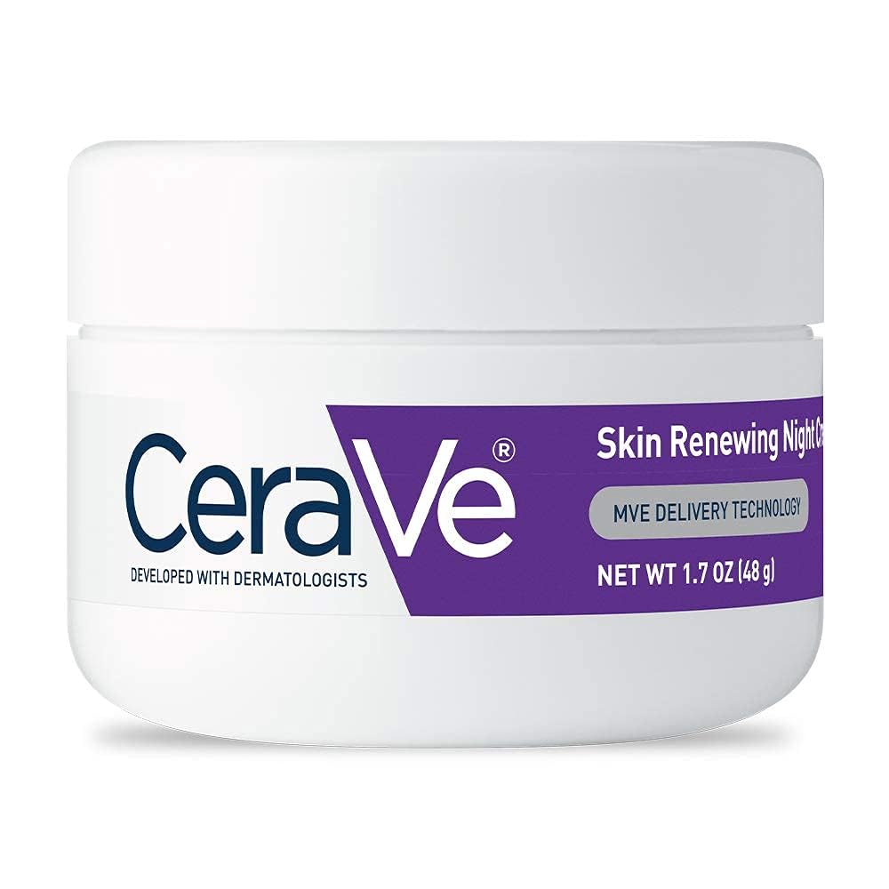 CeraVe Skin Renewing Night Cream. Niacinamide. Peptide Complex. and Hyaluronic Acid Moisturizer for Face. 1.7 Ounce. Packaging may Vary (Pack of 12)