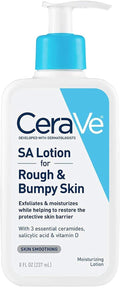 CeraVe SA Lotion for Rough & Bumpy Skin.Vitamin D.Hyaluronic Acid.Lactic Acid.Niacinamide & Salicylic-Acid.Gentle Exfoliating Rough And Bumpy Skin Lotion.19 Ounce.(Pack of 2)