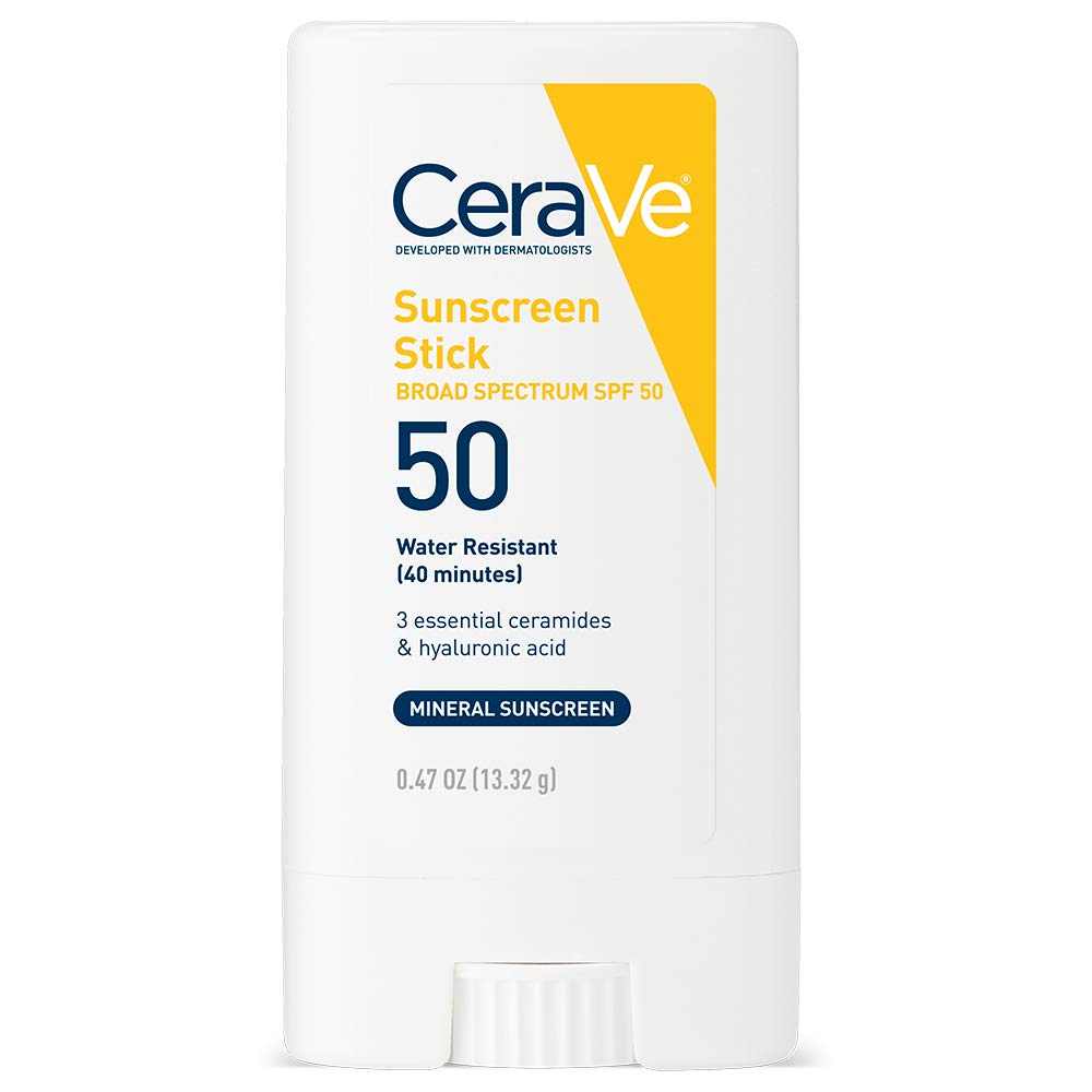 CeraVe Mineral Sunscreen Stick. SPF 50 Face Sunscreen. Travel Size. 0.47oz | FSA Eligible Zinc Oxide Face Sunscreen with Hyaluronic Acid and Ceramides Offers Water-Resistant. Mess-Free Protection
