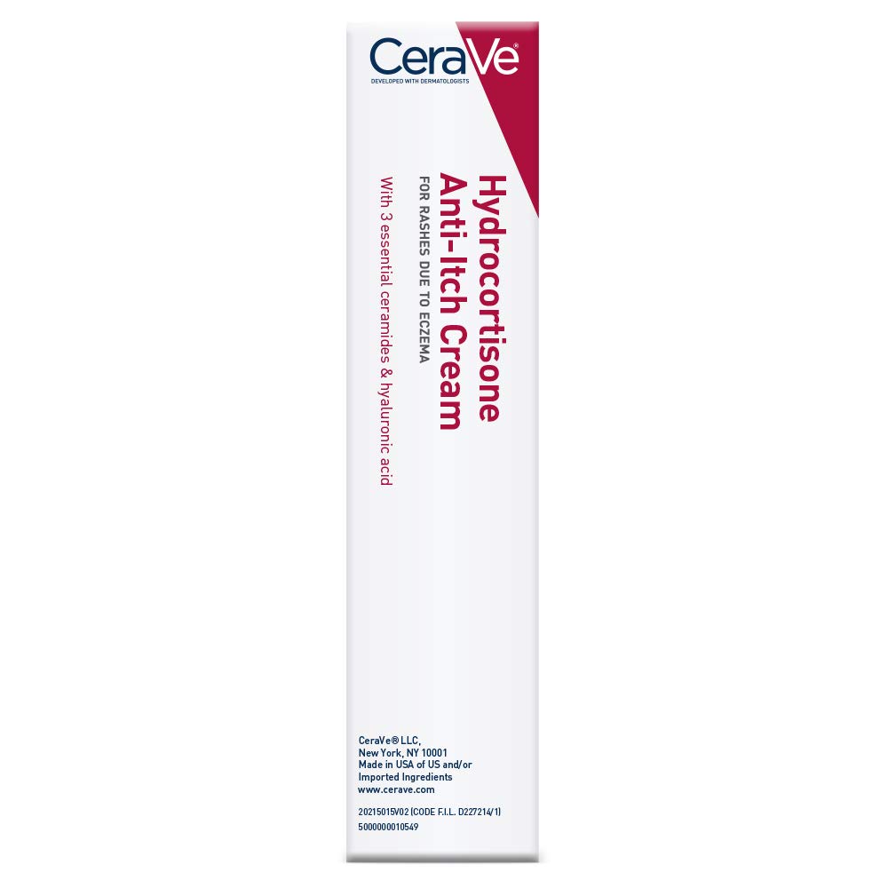 CeraVe 1% Hydrocortisone Anti Itch Cream. Eczema & Dry Skin Care. 1oz | Dermatologist-Tested Formula with Hyaluronic Acid and Niacinamide Acts As A Soothing Eczema Cream For Dry Skin Relief