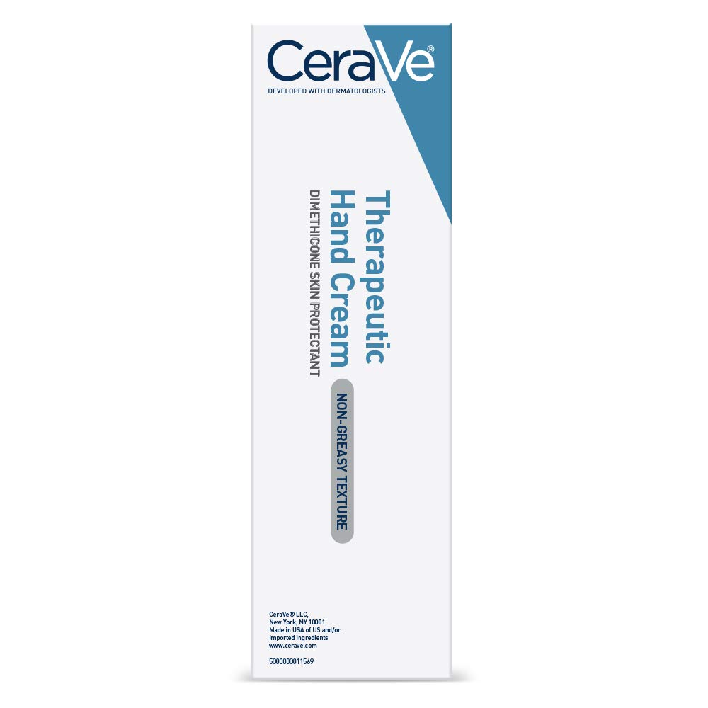 CeraVe Therapeutic Hand Cream. Hyaluronic Acid & Niacinamide Lotion. 3oz | Dermatologist-Tested Dimethicone Hand Lotion Protects Over-Worked Skin; Ideal Hand Cream For Dry Cracked Hands