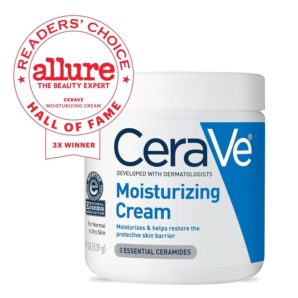 CeraVe Moisturizing Cream. Face & Body Moisturizer for Dry Skin. 19oz | Skin Care with Hyaluronic Acid. Skin Barrier Repair. Ceramide Moisturizer. Fragrance Free. Non-Comedogenic. Daily Use