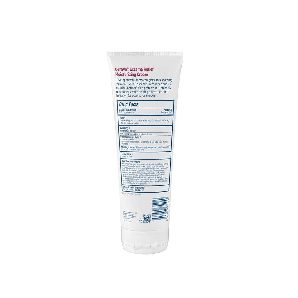 CeraVe Eczema Relief Moisturizing Cream. Shea Butter Dry Skin Lotion. 8oz | Steroid-Free Skin Care Formula with Colloidal Oatmeal and Vitamin E Provides Soothing Eczema Treatment For Itchy Skin
