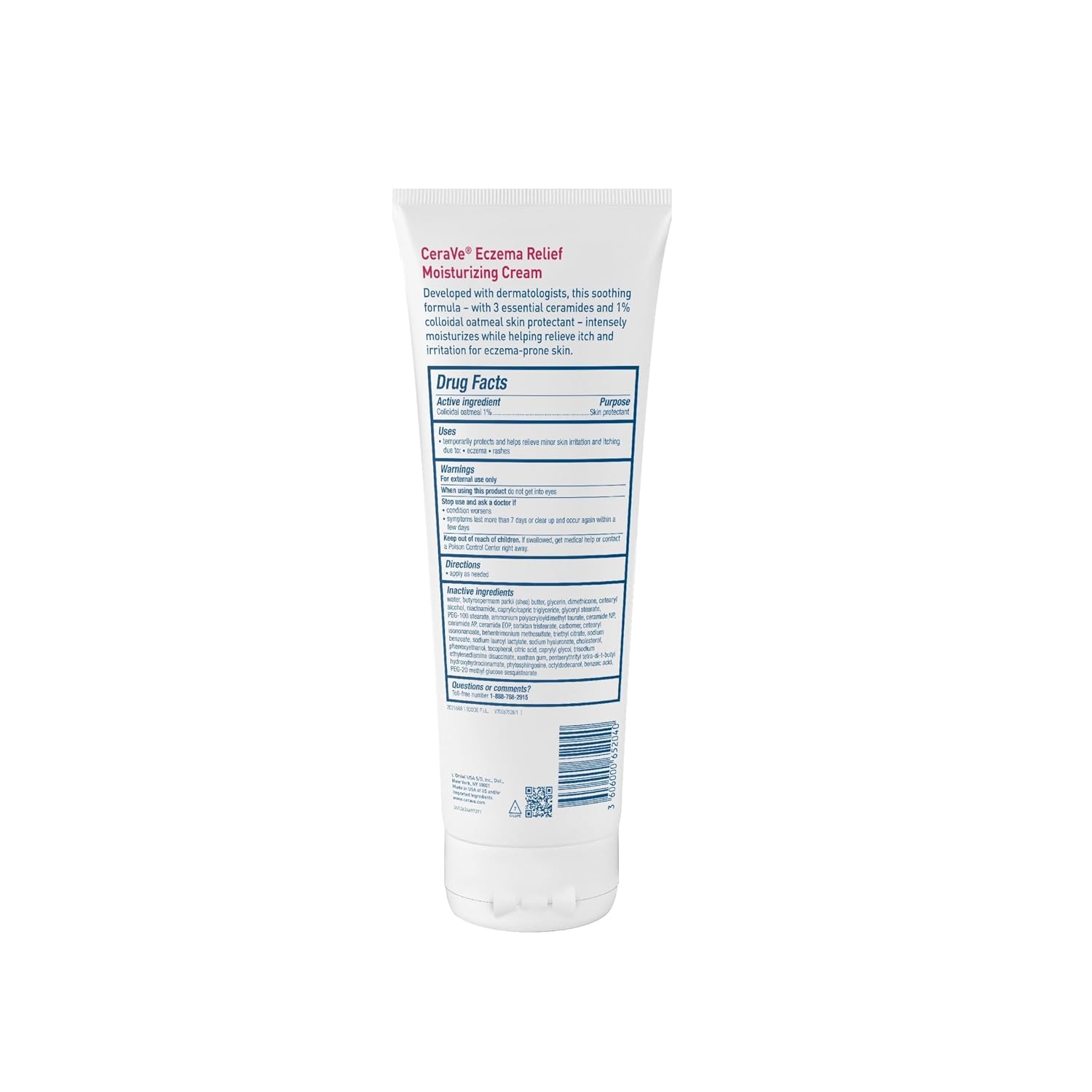 CeraVe Eczema Relief Moisturizing Cream. Shea Butter Dry Skin Lotion. 8oz | Steroid-Free Skin Care Formula with Colloidal Oatmeal and Vitamin E Provides Soothing Eczema Treatment For Itchy Skin