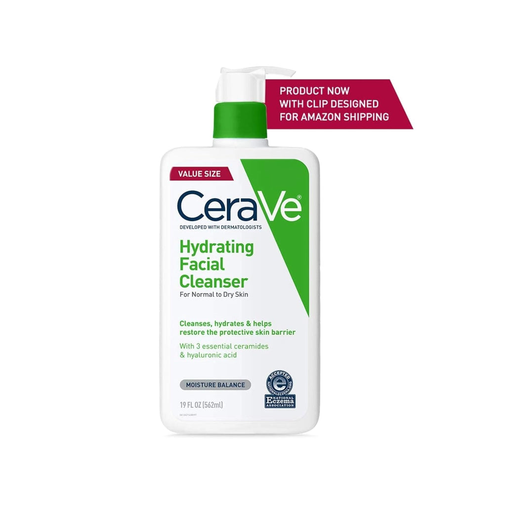 CeraVe Hydrating Cleanser with Hyaluronic Acid. Face Wash for Dry Skin.19oz | Skin Care For Men and Women. Daily Cleanser & Makeup Remover with Glycerin & Ceramides. National Eczema Association Certified