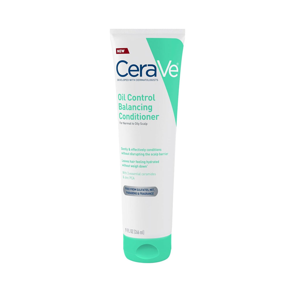CeraVe Oil Control Conditioner with Hyaluronic Acid for Oily Scalp. 9 Oz | Sulfate-Free Conditioner For Oily Hair with Ceramides Delivers Lightweight Hydration To Ends without Weighing Hair Down