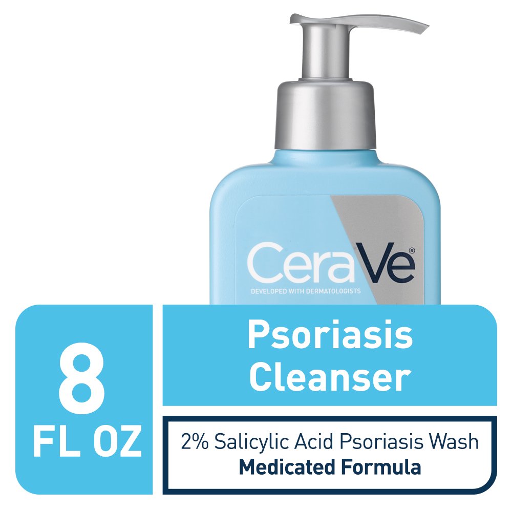 CeraVe Psoriasis Cleanser with Salicylic Acid and Lactic Acid. 8oz | Helps Relieve Dry Skin Itch and Gently Exfoliate with Salicylic Acid & Lactic Acid. Fragrance-Free. Allergy-Tested Body Wash