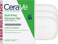 CeraVe Hydrating Cleanser Bar. Face Wash with 5% Moisturizing Cream. 3-Pack | Soap-Free Body Wash and Facial Cleanser with Ceramides Thoroughly Cleanses without Stripping Skin Of Natural Moisture