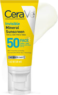 CeraVe Invisible Mineral Sunscreen SPF 50 Face Sunscreen. 1.7oz | Skincare for Sun Protection. Travel Sunscreen with Zinc Oxide. Vitamin E & Niacinamide. Oil Free. Suitable for Sensitive Skin
