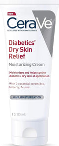 CeraVe Diabetics Dry Skin Moisturizing Cream. Urea Face & Body Lotion. 8oz | Fast-Absorbing Skin Care Formula with Ceramides and Antioxidants Provides 48-Hour Hydration To Soothe Diabetics' Dry Skin
