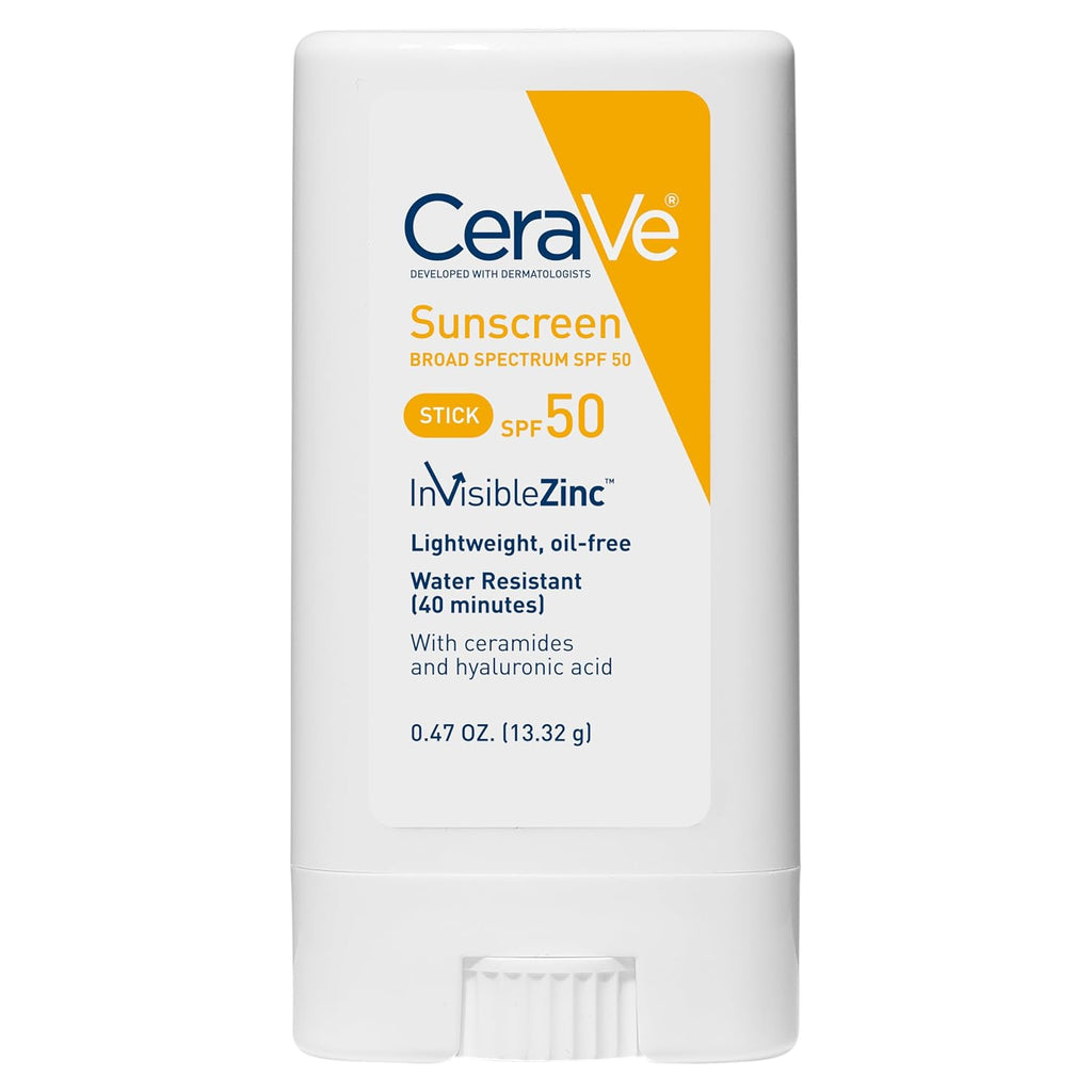 CeraVe Mineral Sunscreen Stick. SPF 50 Face Sunscreen. Travel Size. 0.47oz | FSA Eligible Zinc Oxide Face Sunscreen with Hyaluronic Acid and Ceramides Offers Water-Resistant. Mess-Free Protection