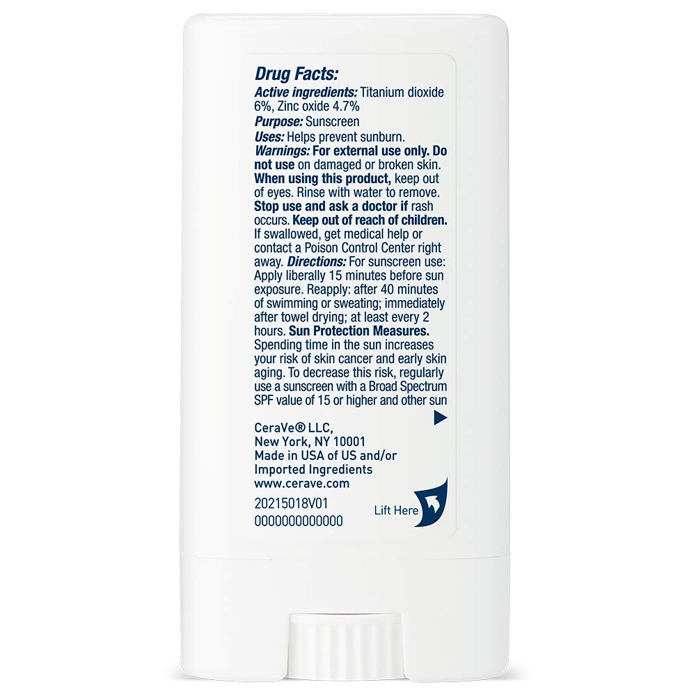 CeraVe Mineral Sunscreen Stick. SPF 50 Face Sunscreen. Travel Size. 0.47oz | FSA Eligible Zinc Oxide Face Sunscreen with Hyaluronic Acid and Ceramides Offers Water-Resistant. Mess-Free Protection