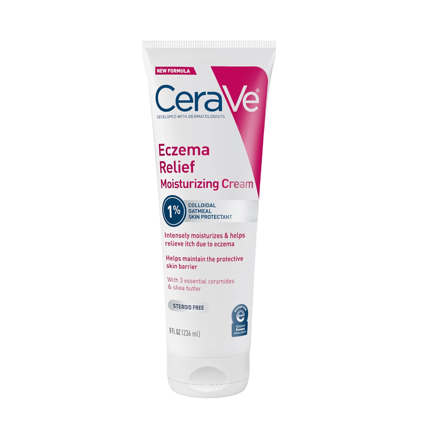 CeraVe Eczema Relief Moisturizing Cream. Shea Butter Dry Skin Lotion. 8oz | Steroid-Free Skin Care Formula with Colloidal Oatmeal and Vitamin E Provides Soothing Eczema Treatment For Itchy Skin