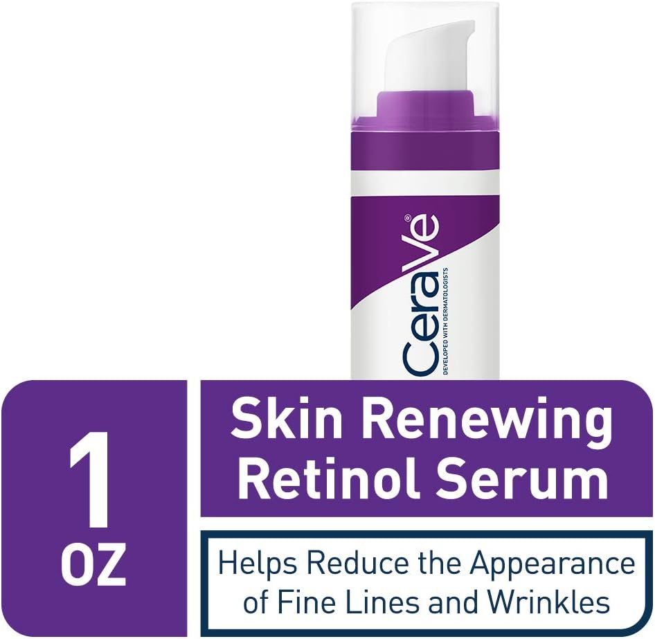 CeraVe Retinol Serum for Face with Niacinamide & Hyaluronic Acid. 1 oz | Skin Care. Brightening Serum. Anti Aging. Smooths Fine Lines and Wrinkles. Ceramides. Fragrance Free. Non-Comedogenic. Gentle