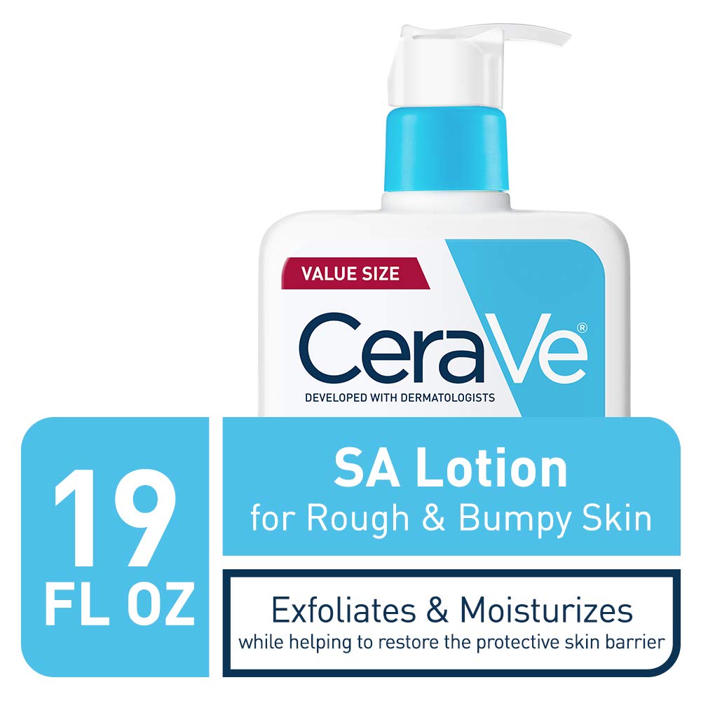 CeraVe SA Lotion for Rough & Bumpy Skin.Vitamin D.Hyaluronic Acid.Lactic Acid.Niacinamide & Salicylic-Acid.Gentle Exfoliating Rough And Bumpy Skin Lotion.19 Ounce.(Pack of 2)