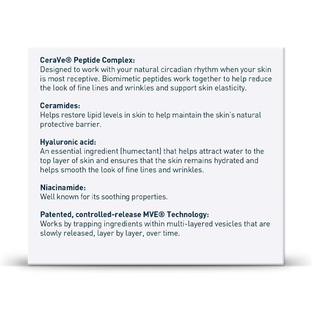 CeraVe Skin Renewing Night Cream. Niacinamide. Peptide Complex. and Hyaluronic Acid Moisturizer for Face. 1.7 Ounce. Packaging may Vary (Pack of 12)