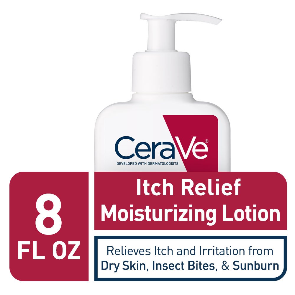 CeraVe Anti Itch Moisturizing Lotion with Pramoxine Hydrochloride. Relieves Itch with Minor Skin Irritations. Sunburn Relief. Bug Bites. 8 Ounce