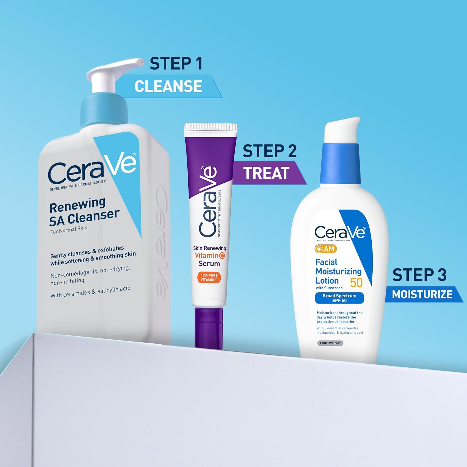 CeraVe Renewing Salicylic Acid Cleanser. BHA Exfoliating Face Wash. 16oz | Skin Care with Hyaluronic Acid & Niacinamide. Facial Cleanser. Face Cleanser. Ceramides. Fragrance Free. Non-Comedogenic