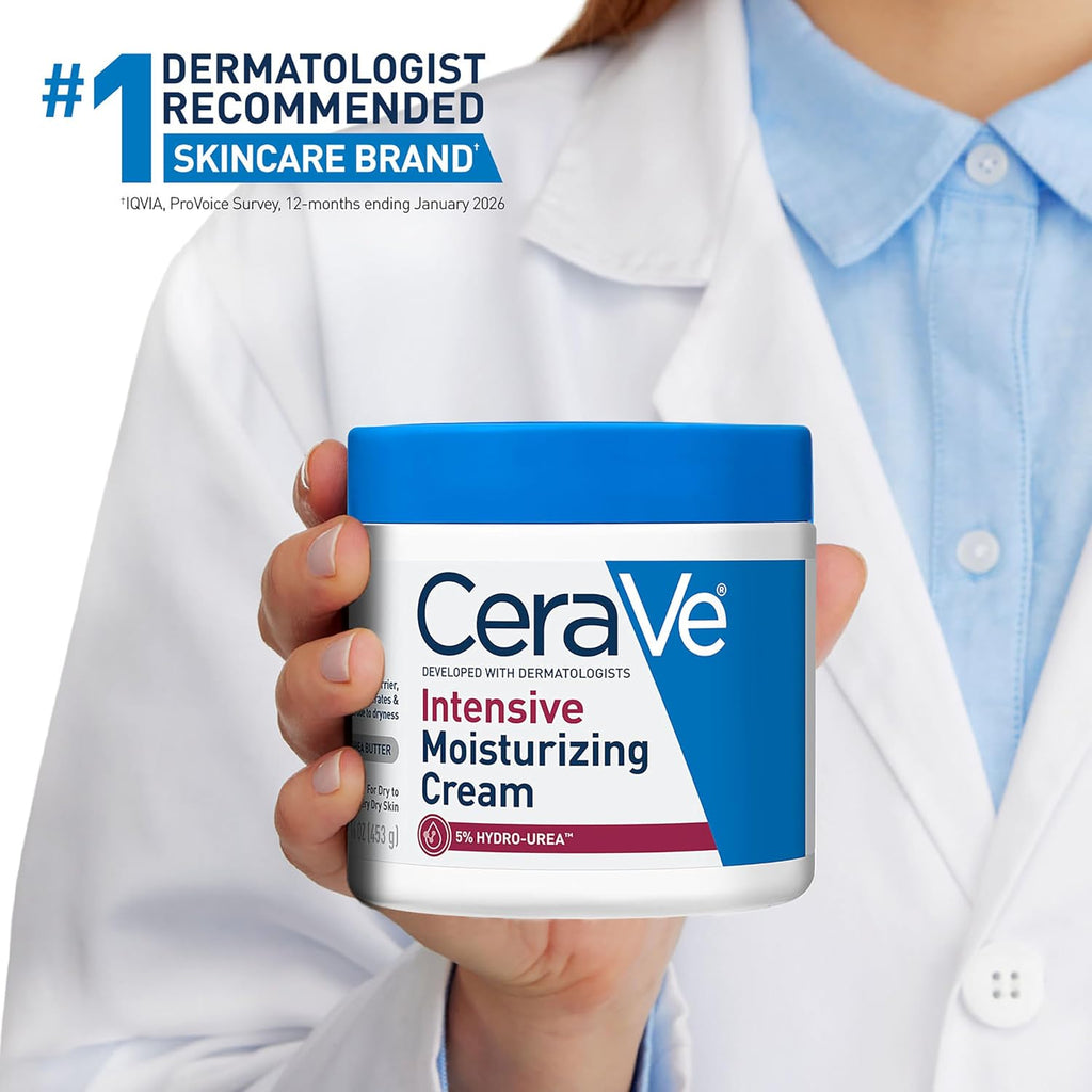 CeraVe Intensive Moisturizing Cream.Body Moisturizer With Shea Butter.72H Hydration + Skin Barrier Repair.Fragrance-Free Body Lotion For Extremely Dry Skin.19oz.(Pack of 2)