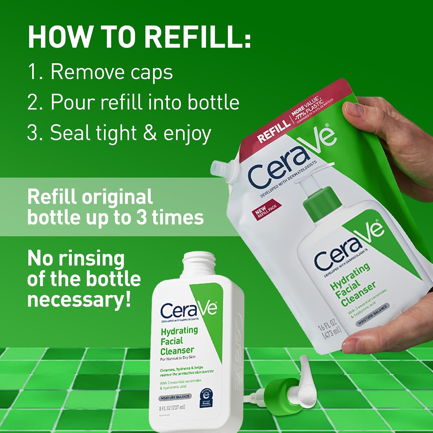 CeraVe Hydrating Cleanser with Hyaluronic Acid. Face Wash. Dry Skin. 16oz | Skin Care For Men and Women. Daily Cleanser & Makeup Remover with Glycerin & Ceramides. National Eczema Association Certified