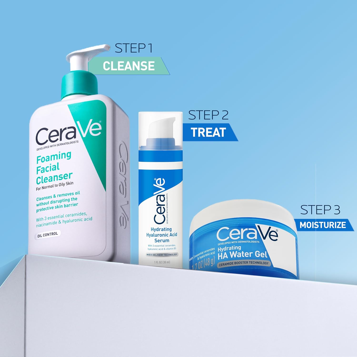 CeraVe Hydrating Hyaluronic Acid Water Gel Moisturizer for Face. 1.7oz | Lightweight Water Gel with Ceramides. Niacinamide and Hyaluronic Acid For Plumping Hydration. Safe For Sensitive Skin