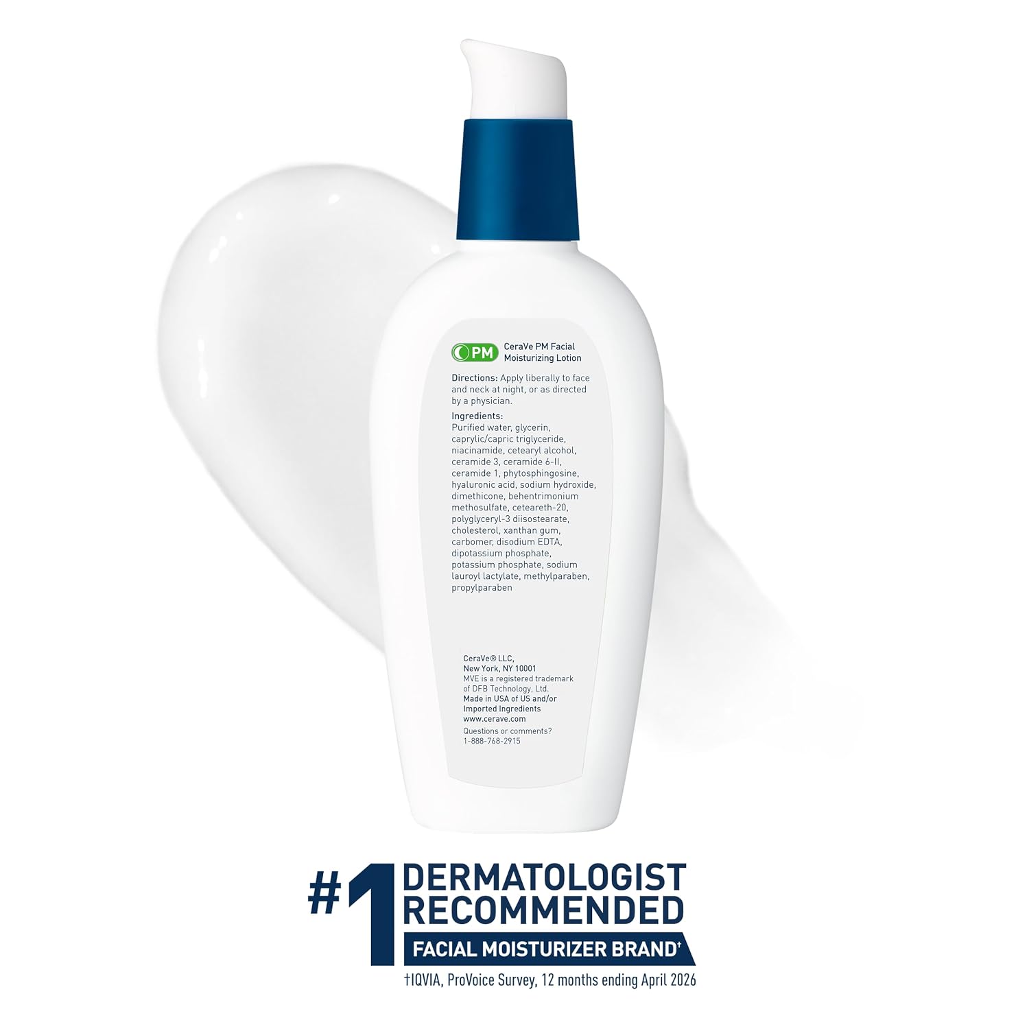 CeraVe PM Facial Moisturizing Lotion. Skin Care for Dry Skin. Oil-Free. 3oz | Travel Sized Face Lotion with Hyaluronic Acid. Niacinamide & Ceramides. Face Moisturizer for Men & Women. Skin Barrier Repair