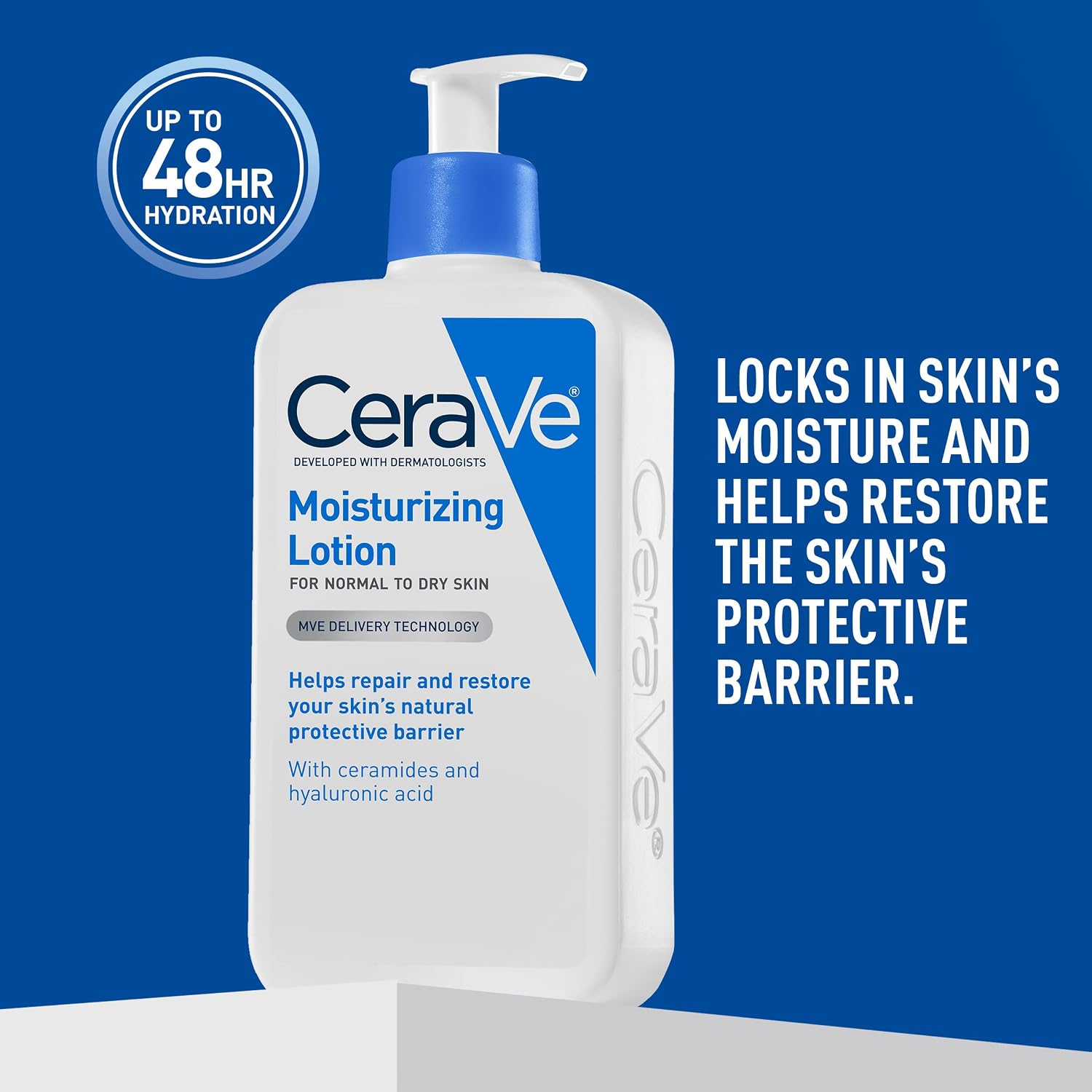 CeraVe Daily Moisturizing Lotion. Face and Body Lotion. Skin care. 12oz | Hyaluronic Acid. Lotion For Dry Skin. Skin Barrier Repair. Ceramide Moisturizer. For Men and Women. Fragrance Free. Oil-Free