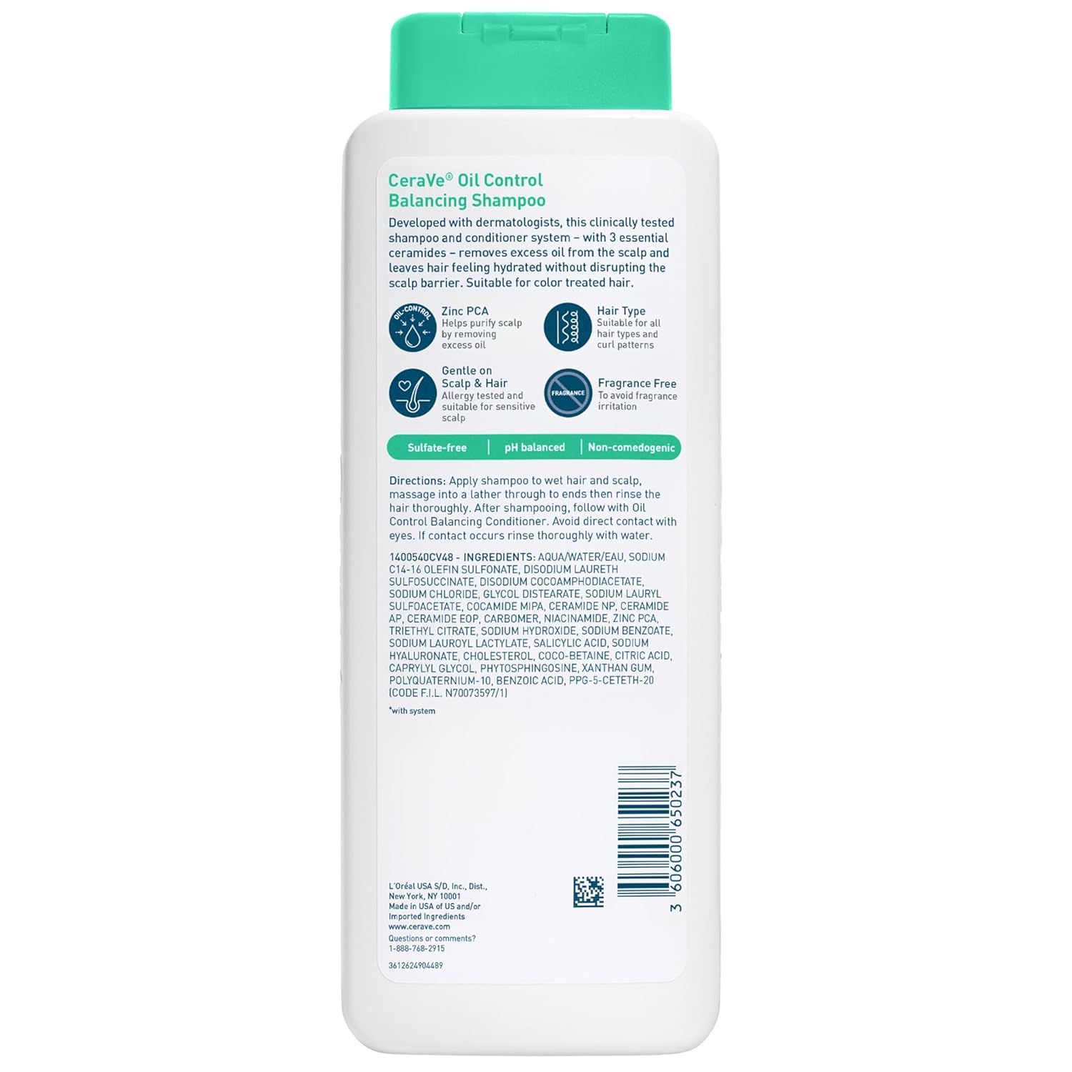 CeraVe Oil Control Shampoo. Clarifying Shampoo with Hyaluronic Acid. 12oz | Sulfate-Free Oily Hair Formula with Ceramides Deeply Purifies To Remove Excess Oil While Delivering Lightweight Hydration