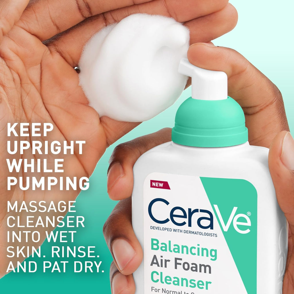 CeraVe Air Foam Face Wash. Hydrating Facial Cleanser. Combination Skin. 8 Ounce (Pack of 12)