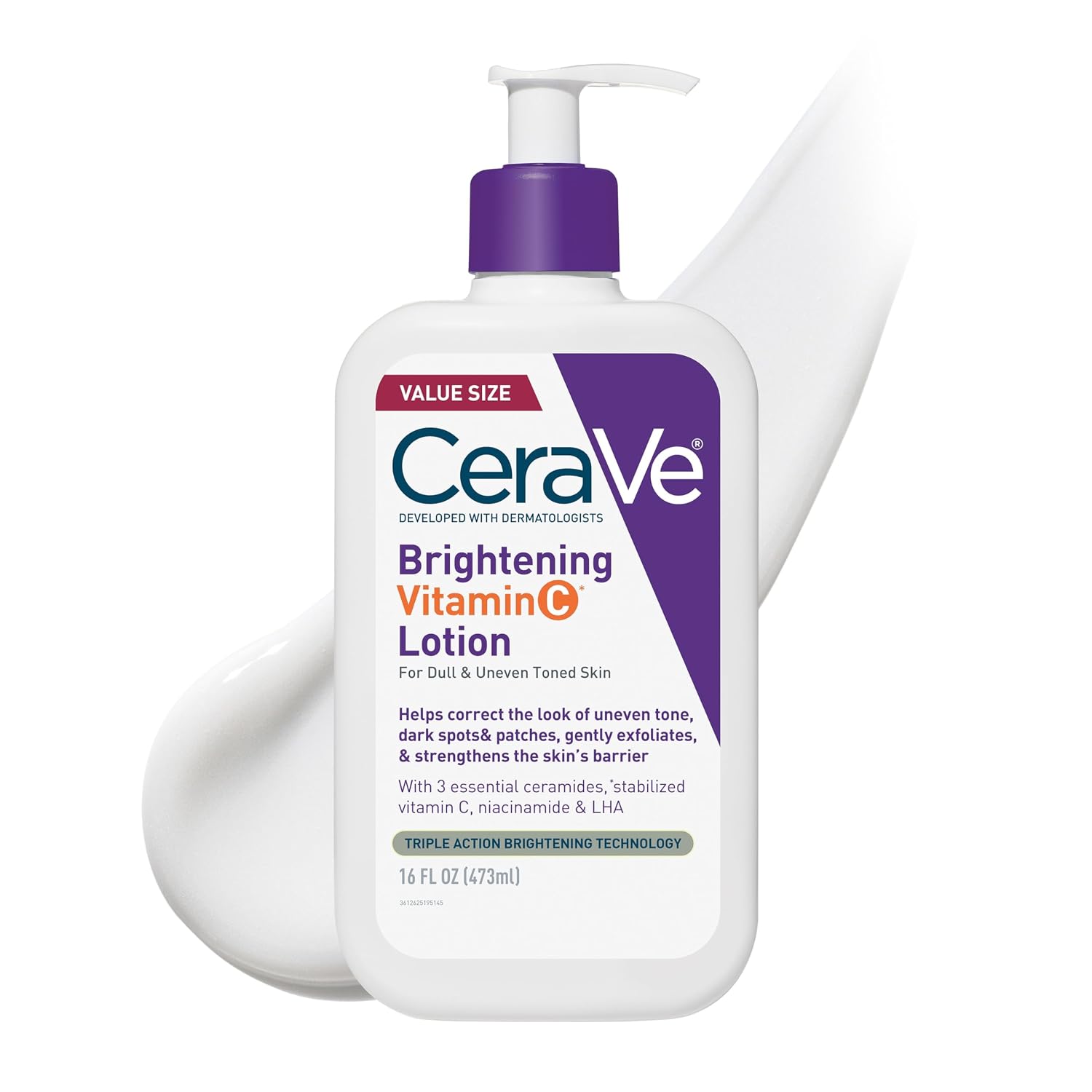 CeraVe Brightening Vitamin C Body Lotion. Skincare with Niacinamide. 8oz | Brightening Body Lotion & Moisturizer. Dark Spot Corrector with Ceramides & LHA. Fragrance Free. Suitable for Sensitive Skin