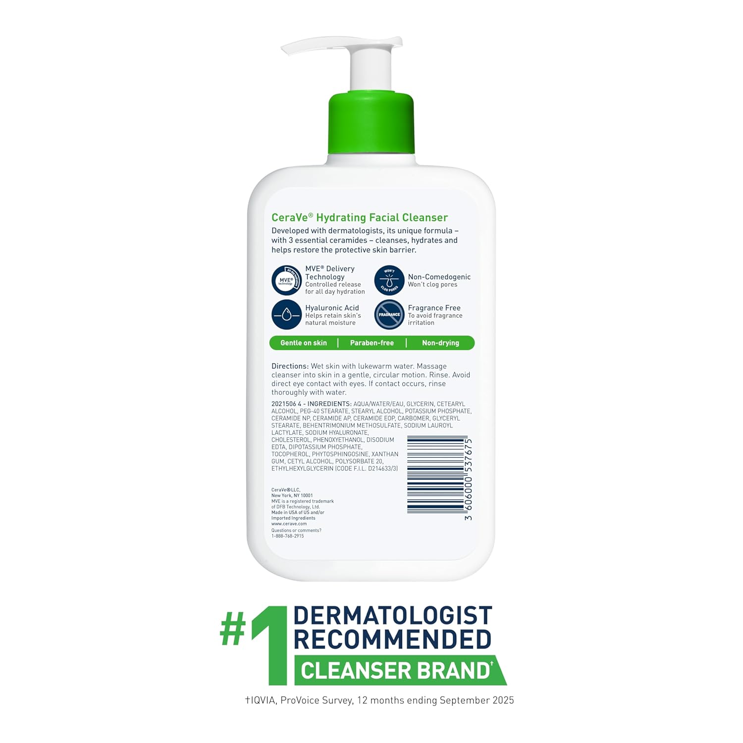 CeraVe Hydrating Cleanser with Hyaluronic Acid. Face Wash for Dry Skin.16oz | Skin Care For Men and Women. Daily Cleanser & Makeup Remover with Glycerin & Ceramides. National Eczema Association Certified