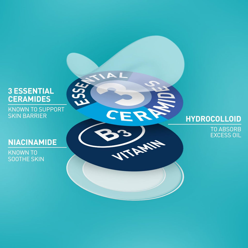 CeraVe Hydrocolloid Pimple Patches with Niacinamide. Ultra-Thin. 44ct | Absorbs Oil with Niacinamide and Ceramides. Ultra-Thin Acne Patches That Blend Into All Skin Tones. For Sensitive Skin