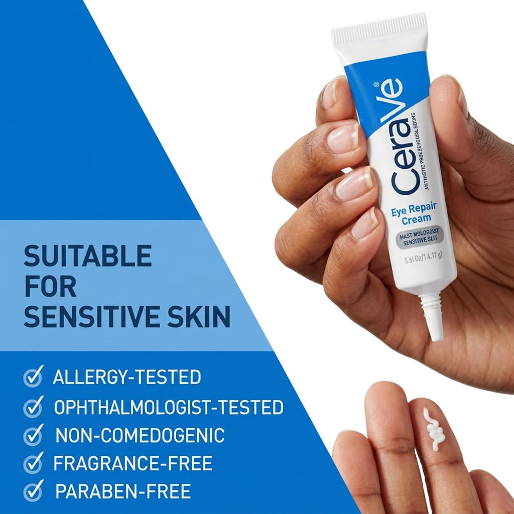 CeraVe Eye Repair Cream. Hyaluronic Acid Eye Cream for Dark Circles. 0.5oz | Skin Care. Under Eye Treatment for Puffiness with Niacinamide. Ceramides & Marine Botanical Complex. Ophthalmologist Tested