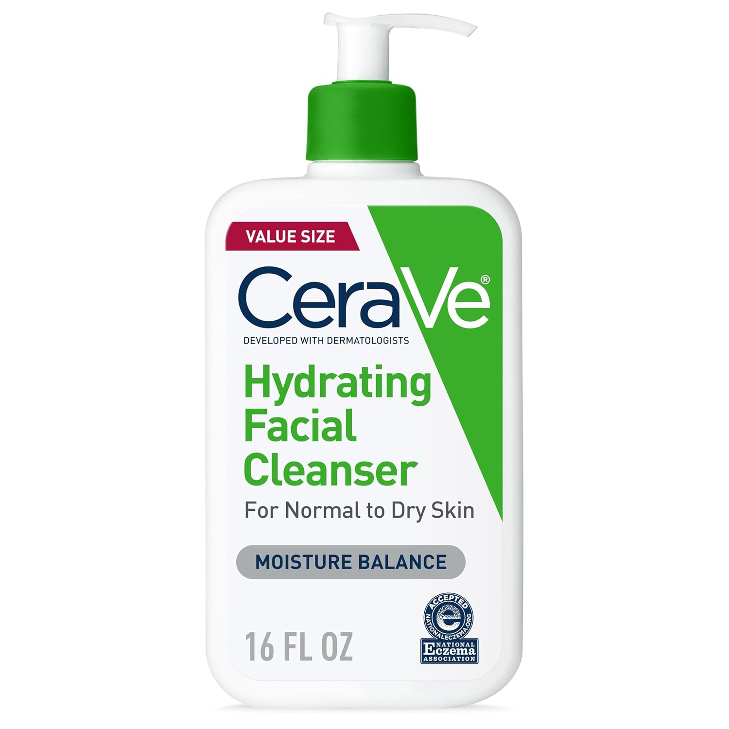 CeraVe Hydrating Cleanser with Hyaluronic Acid. Face Wash. Dry Skin. 16oz | Skin Care For Men and Women. Daily Cleanser & Makeup Remover with Glycerin & Ceramides. National Eczema Association Certified