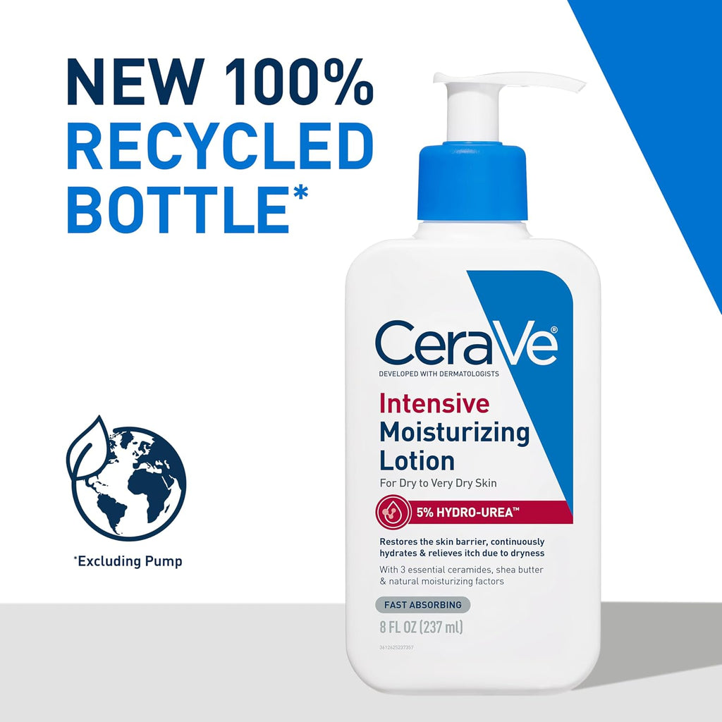 CeraVe Intensive Moisturizing Lotion. Shea Butter Body Lotion. 8oz | Relieves Signs of Extra Dry Skin with Hydro-Urea and Shea Butter In a Non-Greasy Formula For Rough. Tight and Itchy Skin