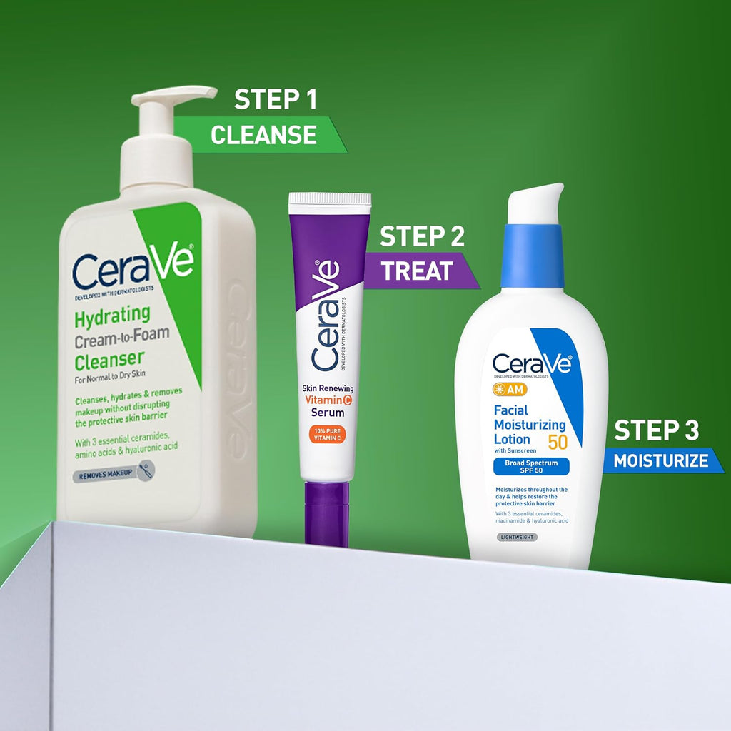 CeraVe Hydrating Cream To Foam Cleanser. Face Wash for Dry Skin. 8oz | Skin Care with Hyaluronic Acid. Makeup Remover. Facial Cleanser. Fragrance-Free. Non-Comedogenic. For Normal To Dry Skin