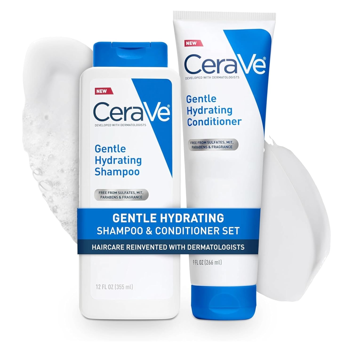 CeraVe Gentle Hydrating Shampoo with Hyaluronic Acid for Hair & Scalp. 12oz | Leaves Hair and Scalp Soft and Healthy-Looking with Ceramides. Niacinamide and A Color Safe Formula