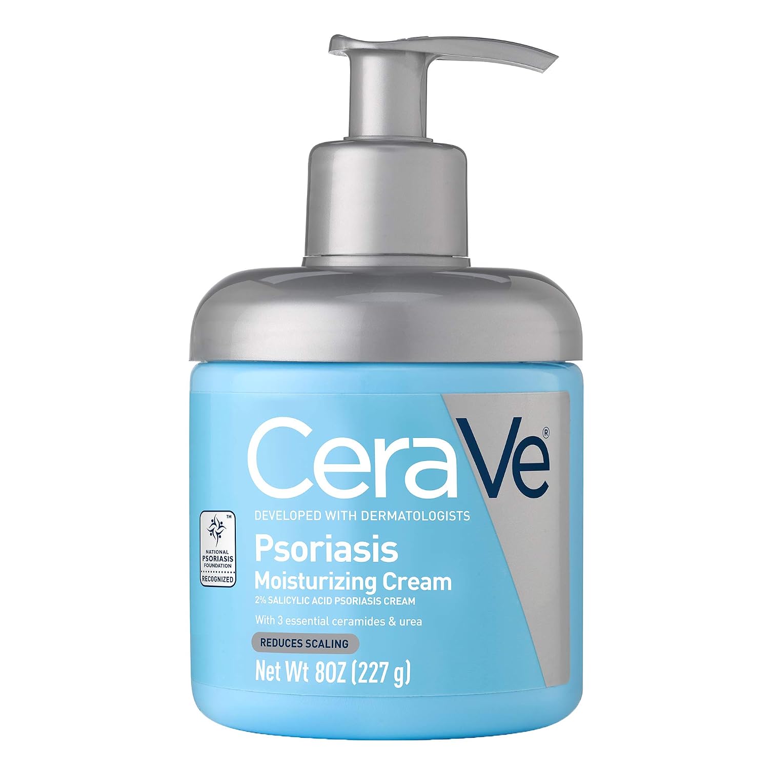 CeraVe Psoriasis Cream. Salicylic Acid Moisturizing Dry Skin Treatment. 8oz | Medicated Skin Care Formula with Urea. Lactic Acid. and Niacinamide Gently Exfoliates To Relieve Scaling and Itchy Skin