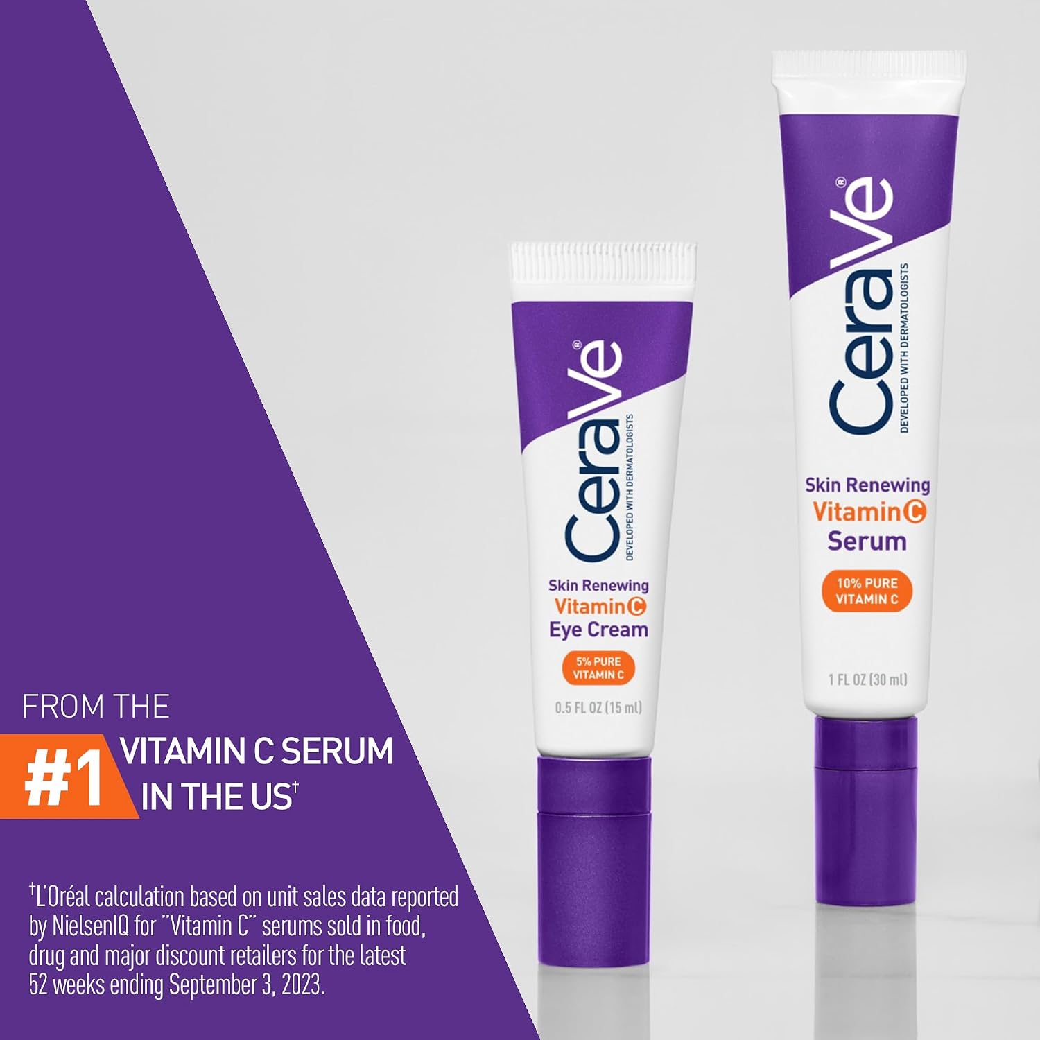 CeraVe Vitamin C Eye Cream. Hyaluronic Acid Under Eye Brightener. 0.5oz | Skin Care Formulated with Caffeine and Ceramides To Target Dark Circles. Puffiness. and Bags Under Eyes For A Brightened Look