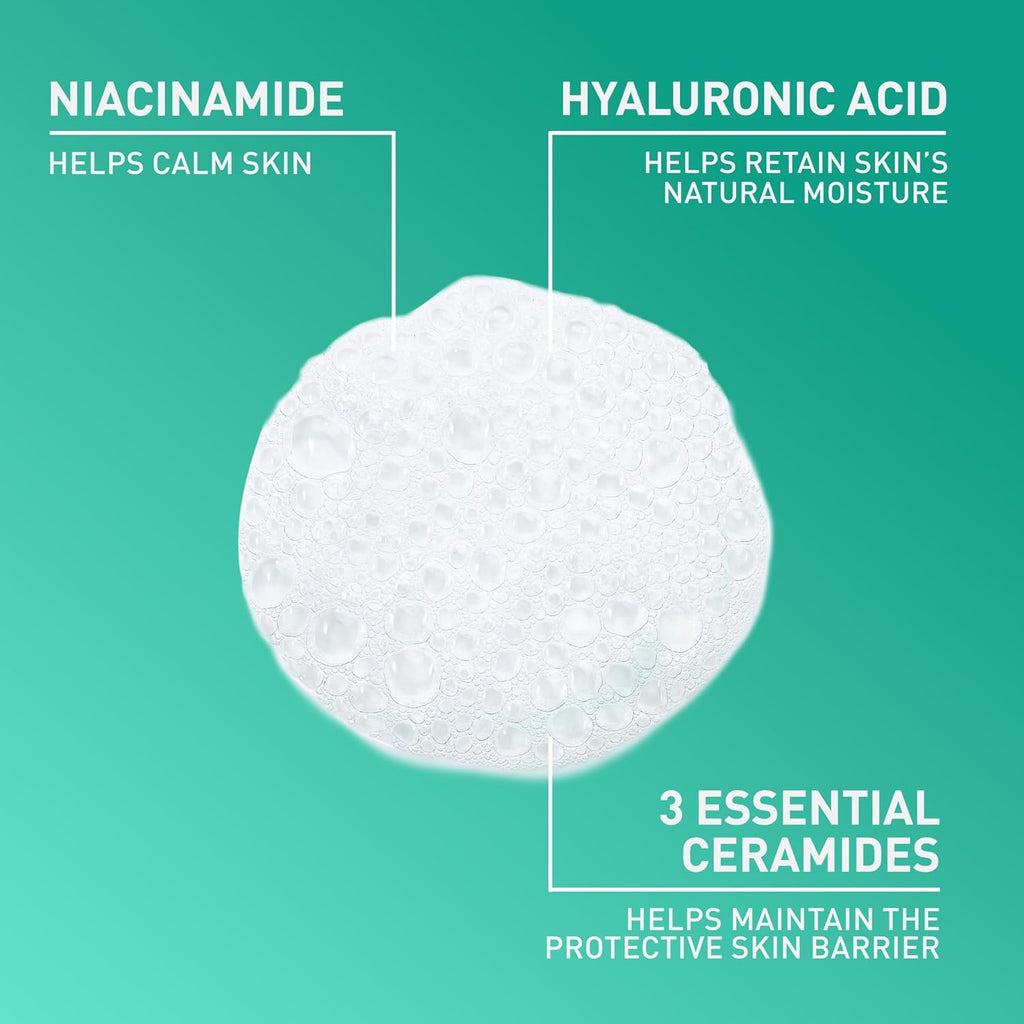 CeraVe Foaming Facial Cleanser. Face Wash for Oily Skin. 16fl oz | Skin Care with Hyaluronic Acid & Niacinamide. Makeup Remover. Daily Face Wash For Men & Women. Fragrance Free. Oil Control