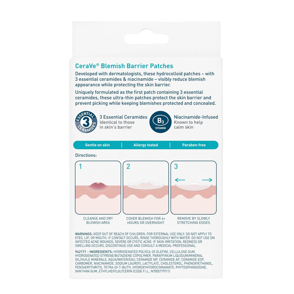 CeraVe Hydrocolloid Pimple Patches with Niacinamide. Ultra-Thin. 22ct | Absorbs Oil with Niacinamide and Ceramides. Ultra-Thin Acne Patches That Blend Into All Skin Tones. For Sensitive Skin