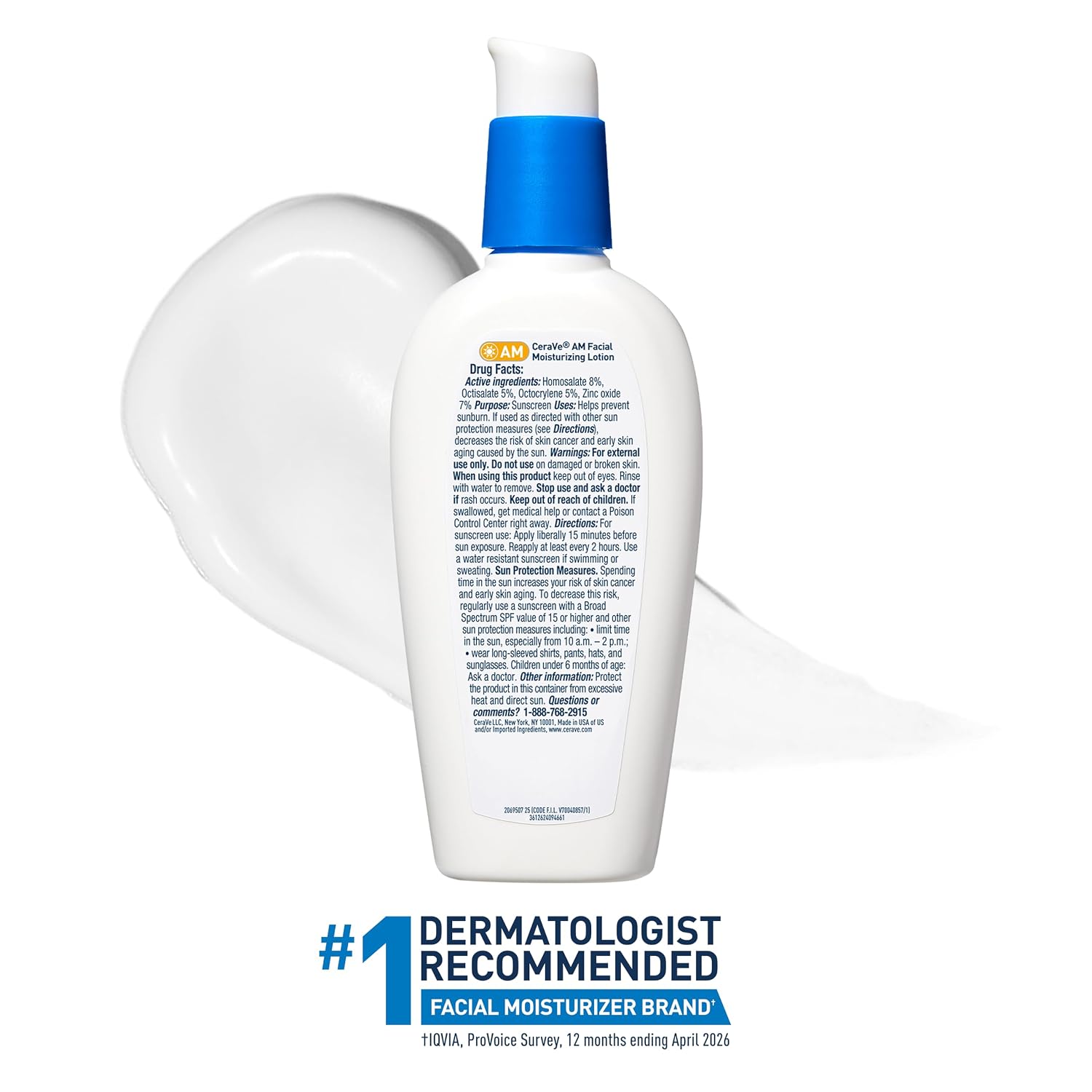 CeraVe AM Facial Moisturizing Lotion SPF 50. Face Moisturizer with SPF. 3oz | Travel Size Skin Care. Hyaluronic Acid and Niacinamide That Blends with No White Cast. Non-Greasy & Non-Comedogenic