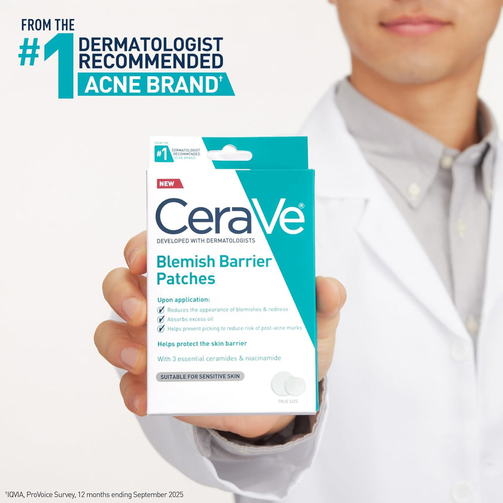 CeraVe Hydrocolloid Pimple Patches with Niacinamide. Ultra-Thin. 22ct | Absorbs Oil with Niacinamide and Ceramides. Ultra-Thin Acne Patches That Blend Into All Skin Tones. For Sensitive Skin