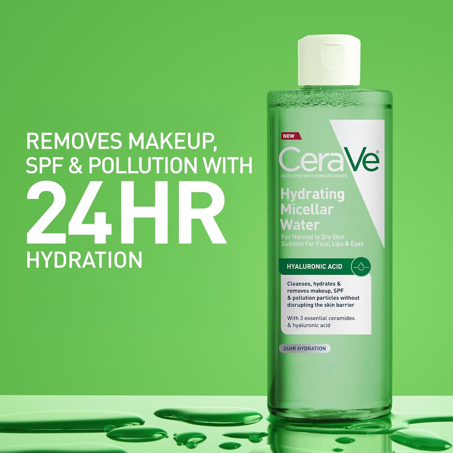 CeraVe Hydrating Micellar Water. Facial Cleanser & Makeup Remover. 13oz | Removes Makeup and Hydrates For 24h with Hyaluronic Acid and Ceramides. Alcohol-Free and Fragrance-Free For Sensitive Skin