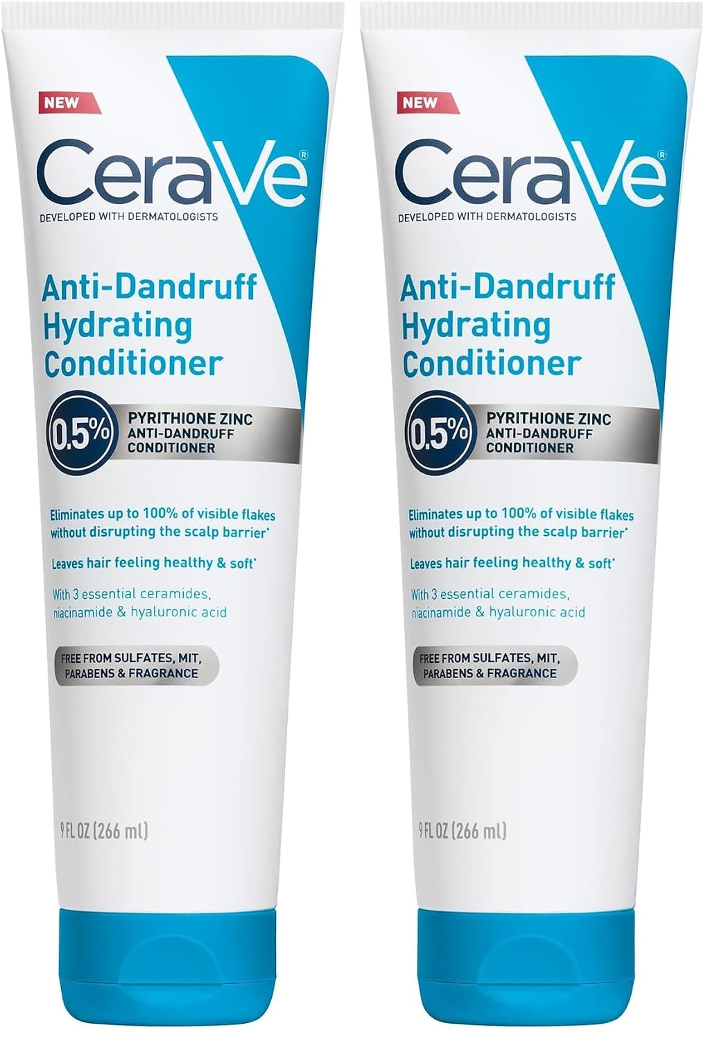 CeraVe Hydrating Anti Dandruff Conditioner with Hyaluronic Acid. 9oz | 0.5% Pyrithione Zinc Dandruff Treatment with Niacinamide That Helps Eliminate Flakes and Reduce Itchy Scalp. Sulfate-Free