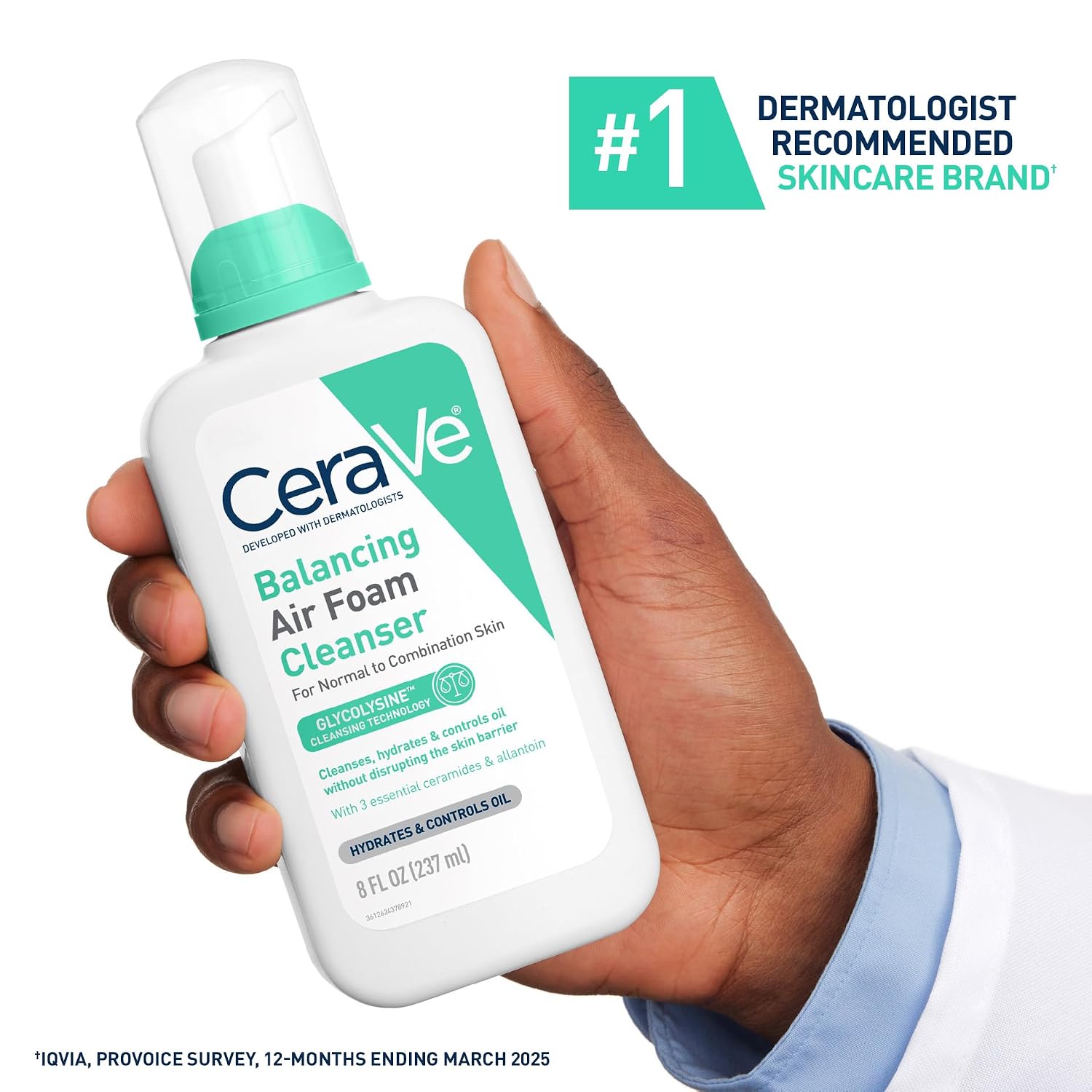 CeraVe Air Foam Face Wash. Hydrating Facial Cleanser. Combination Skin. 8oz | Foaming Facial Cleanser That Balances Combination Skin. Delivering 8-Hour Oil Control and 24-Hour Hydration