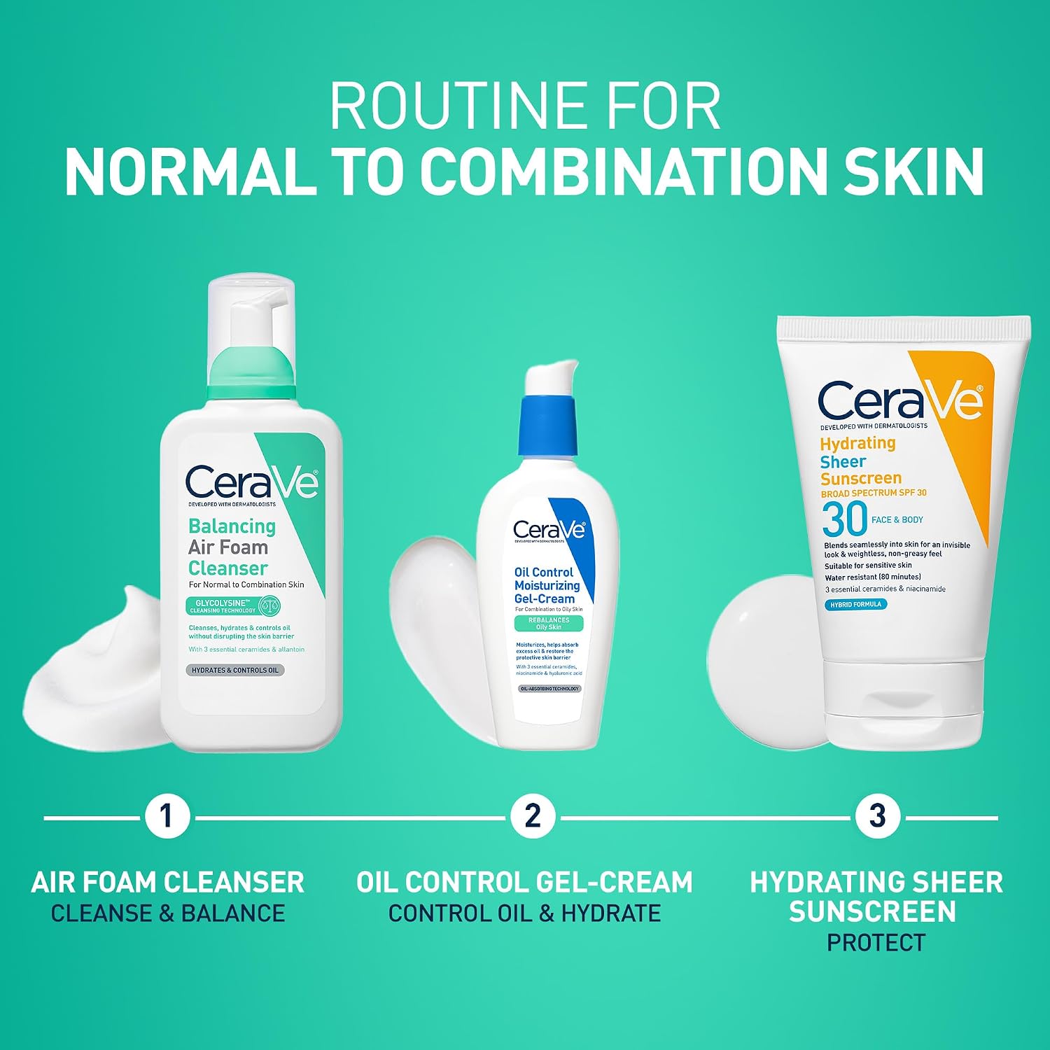 CeraVe Air Foam Face Wash. Hydrating Facial Cleanser. Combination Skin. 8oz | Foaming Facial Cleanser That Balances Combination Skin. Delivering 8-Hour Oil Control and 24-Hour Hydration